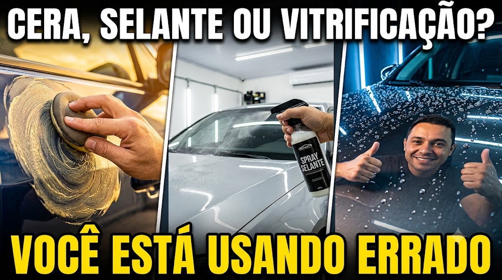 Comparação entre cera, selante e vitrificação automotiva